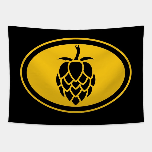 The Beer Hops (yellow) Tapestry by dkdesigns27