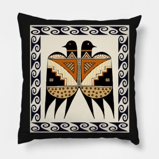 Mimbres Indian Twin Birds Pillow