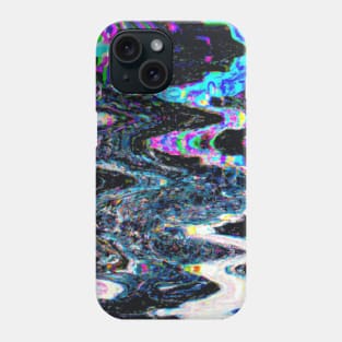 Blue and Pink Marbled Glitch VHS Phone Case