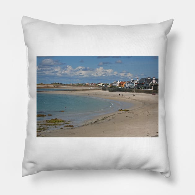 Cobo Bay, Guernsey Pillow by RedHillDigital