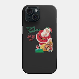 retro vintage pink santa claus Phone Case