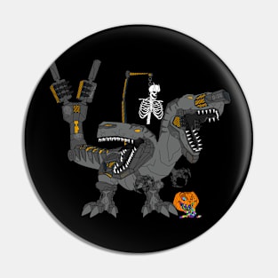 T-rex cyborg halloween design Pin