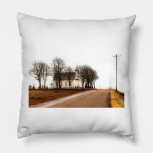 Foggy Country Church 1 Pillow