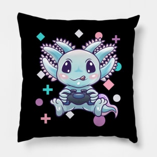 Kawaii Axolotl Gamesolotl for Gamers Teen Girls and Boys Pillow