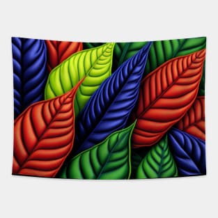 Brightly Coloured Leaves Pattern Tapestry