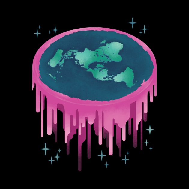 Neon Drippy Flat Earth by DCLawrenceUK