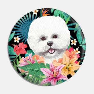 Tropical Bichon Frise Dog 2 Pin