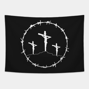 Golgotha Crucifixion Barbed Wire Hardcore Punk Pocket Tapestry