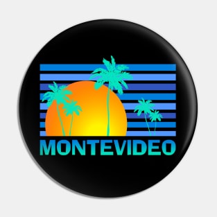 Montevideo Uruguay Sunset Palm Trees Pin