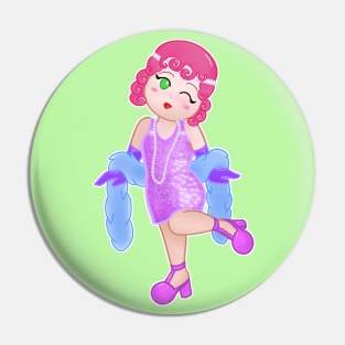 Kawaii Flapper Girl Pin