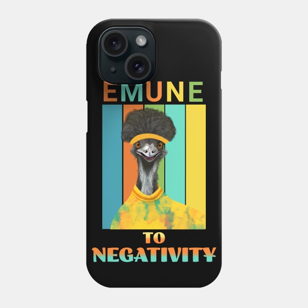 Punny Emu - Emune To Negativity Phone Case by Suneldesigns