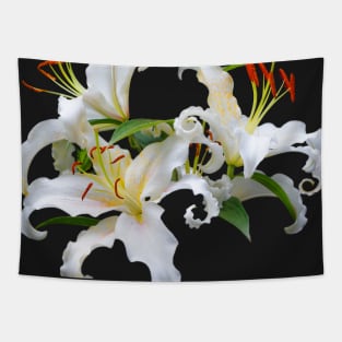 Elegant Casablanca White Oriental Lilies Tapestry