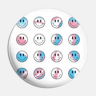 Mini Smiley Faces Bundle - Trans Pride Pin