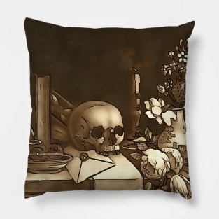 Everything In Vanity Black Outline Art Pillow