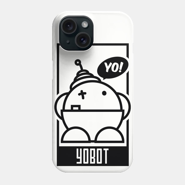 Yobot! Frame - Black Ink Phone Case by Crossight_Overclothes