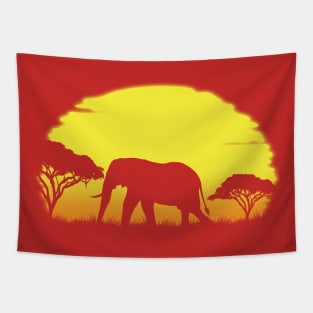 Elephant Sunrise Tapestry