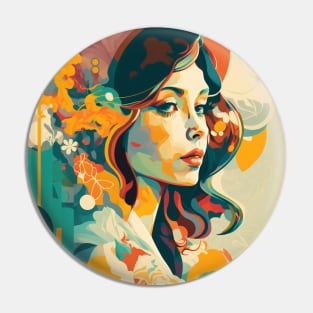 Psychedelic Girl Pin