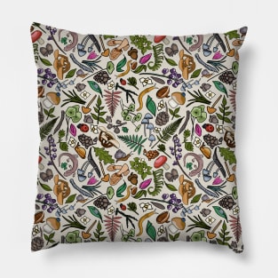 Flora and Fauna From The Redwood Forest Floor Pillow