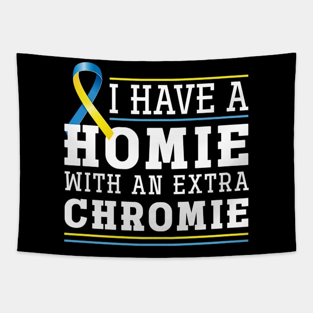 Funny Trisomy 21 Friend Down Syndrome Awareness Tapestry by shirtsyoulike