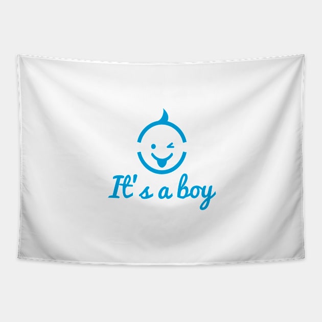 it's a boy design with cute face icon Tapestry by beakraus