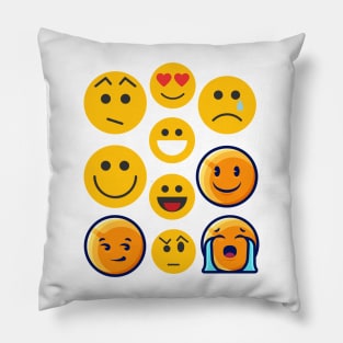 Smiley Emoji Gestures  Which Emoji Fits you Today? Pillow