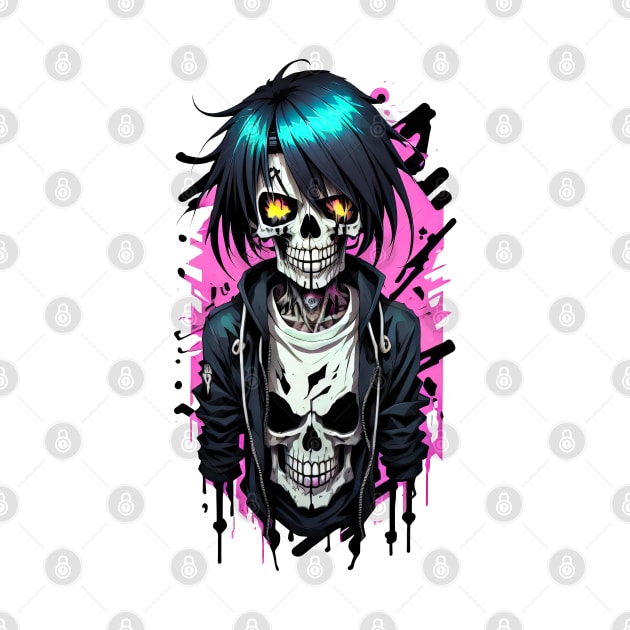 Emo Zombie Skull by DeathAnarchy