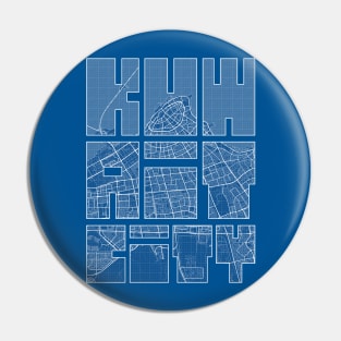 Kuwait City Map Typography - Blueprint Pin