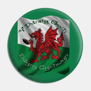 Y Ddraig Goch Ddyry Cychwyn Welsh Rugby And Flag Pin