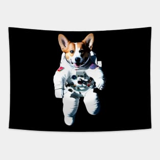 Funny Corgi Astronaut Tapestry