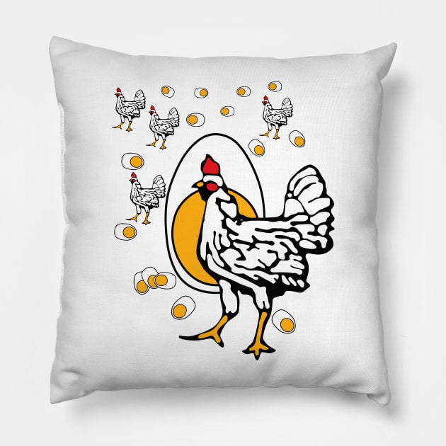 Funny Cackling TV Mom Chicken Egg Pillow by LEGO