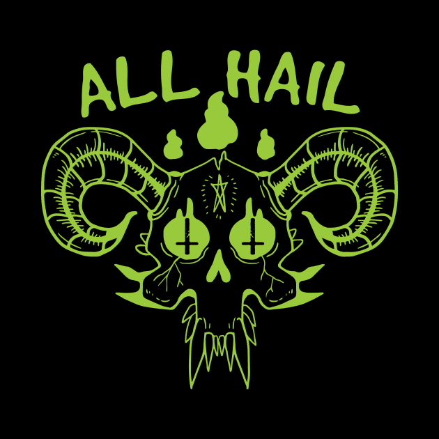 Satanic All Hail Skull by pa2rok