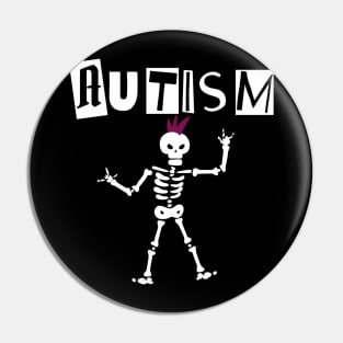 Autism Skeleton Meme Pin