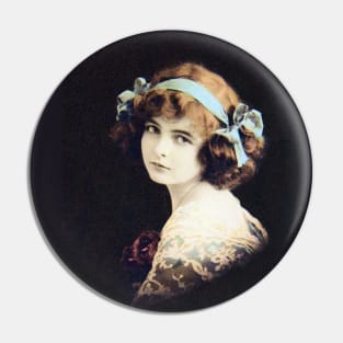 Victorian Girl. Restored portrait on black background Pin