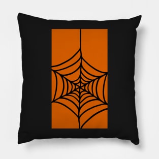 Halloween Orange Spider Web Pillow