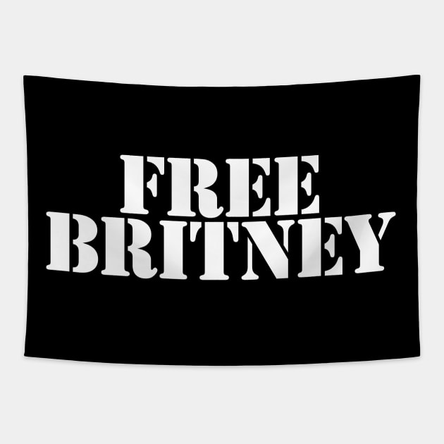 Free Britney Typography White Text Tapestry by ellenhenryart