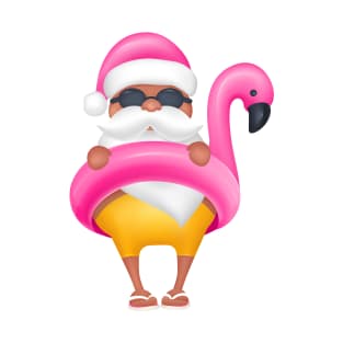 Pink Santa flamingo T-Shirt