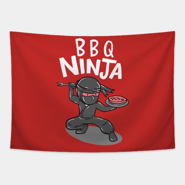 BBQ Ninja - Funny Grill Master Gift Tapestry by Shirtbubble