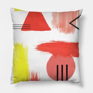 Abstract Composition in Peach and Yellow Pillow