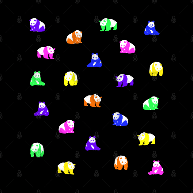 Panda Pattern in Rainbow Brights by OneThreeSix