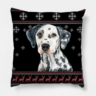 Cute Dalmatian Dog Lover Ugly Christmas Sweater For Women And Men Funny Gifts Pillow