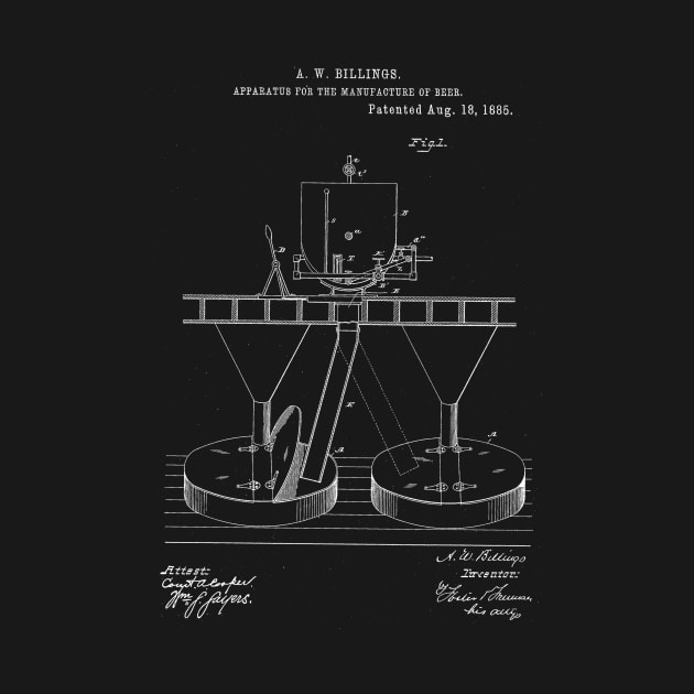 Apparatus for the Manufacture of Beer Vintage Patent Hand Drawing by TheYoungDesigns