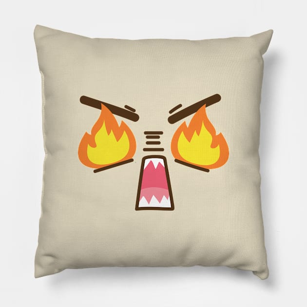 Raging Cute Face Pillow by Tariq-T-art