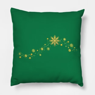 Golden glitter snowflakes Pillow