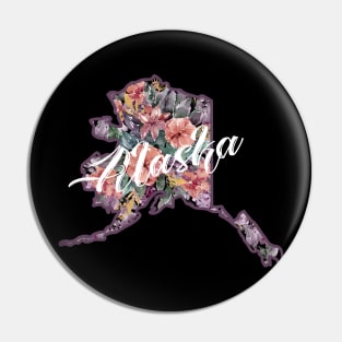 Alaska Floral State Pin