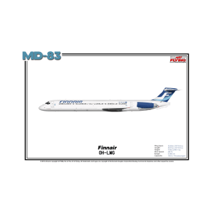 McDonnell Douglas MD-83 - Finnair (Art Print) T-Shirt