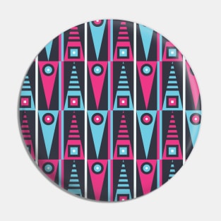 Needle Nose Geometric Abstract Modern Retro Pattern Pin