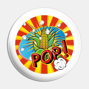 Popart corncob with popcorn Pin