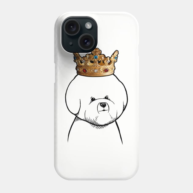 Bichon Frise Dog King Queen Wearing Crown Phone Case by millersye