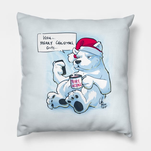 Christmas Bear Pillow by MBGraphiX