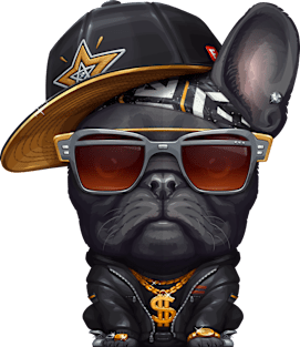 Black French Bulldog Hip-Hop Super Star Magnet
